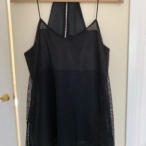 Express straps black sheer tank